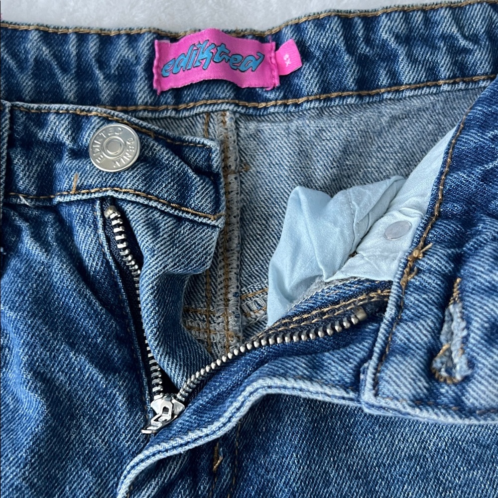 Edikted Women’s Blue Wide-Leg Jeans - XS - Picture 9 of 11